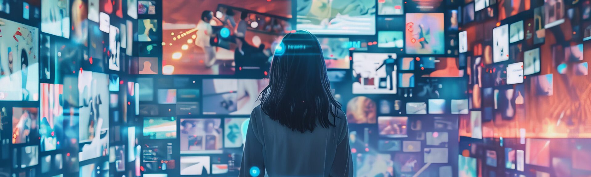 A concept art of an AI-powered social media feed with personalized content recommendations